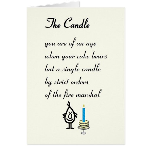 The Candle a funny Birthday Poem Card Zazzle