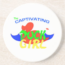 The Captivating Duck-Girl (original version) logo coasters