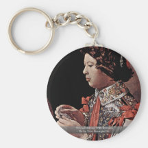 The Cardsharp With Karoass  By La Tour Georges De Keychain