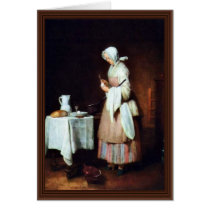 The Caring Maid By Chardin Jean-Baptiste Siméon (B Cards
