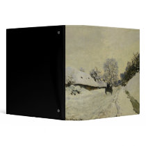 The Cart, or Road under Snow at Honfleur, 1865 Vinyl Binder