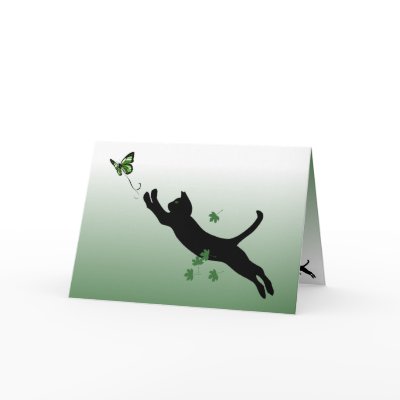 The Cat and the Butterfly Greeting Card by pixelholic