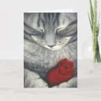 The Cat and the Rosebud Pet Sympathy Card