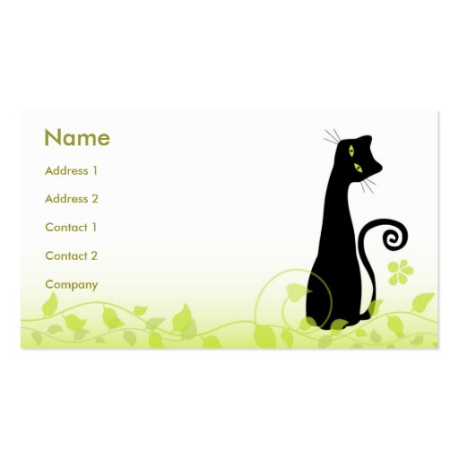 The Cat Business Card Template (front side)