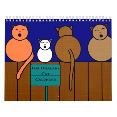 The Cat Calender Wall Calendar by Okalani