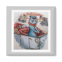 The Cat Chauffeur Refrigerator Magnets
