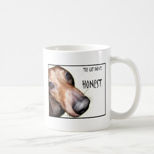 The Cat Did It Dachshund Doxie Coffee Mugs