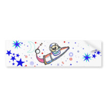 The Cat Flew to the Moon ! Bumper Sticker