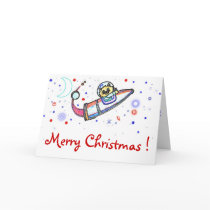 The Cat Flew to the MOON ! Christmas Card by 3DMOONMAN The Cat Flew to the MOON ! Christmas Card