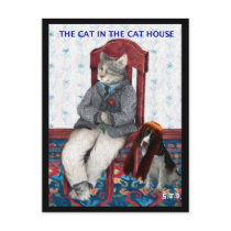 THE CAT IN THE CAT HOUSE postcards