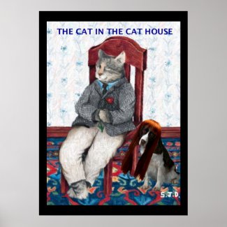 THE CAT IN THE CAT HOUSE print