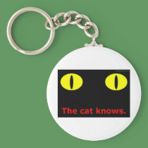 The cat knows. keychains