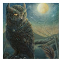 the cat owl poster print