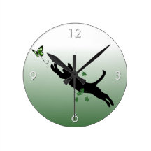 The Cat & The Butterfly Wall Clocks