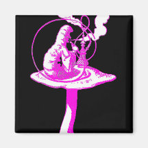 The Caterpillar in Pink Purple Fridge Magnets
