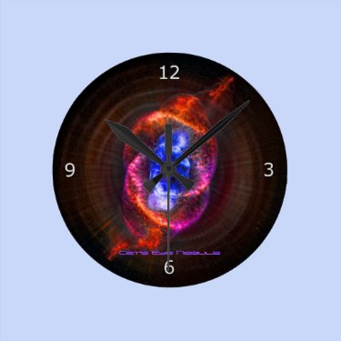 The Cats Eye Nebula Round Wall Clock