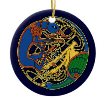 The Celtic Hound & Bird Ornament ornaments