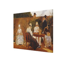 The Chalon Family in their London Town Garden, ear Gallery Wrapped Canvas