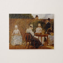 The Chalon Family in their London Town Garden, ear Puzzle