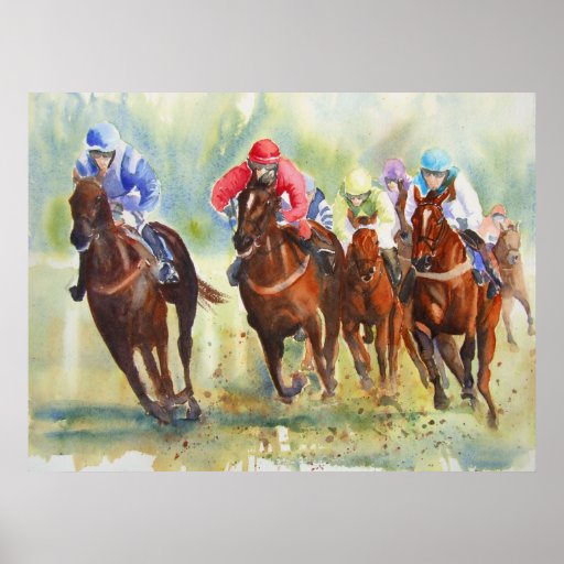 The Chase horse racing poster Zazzle