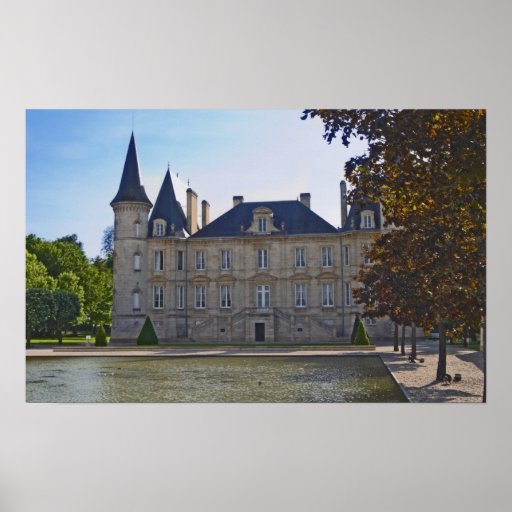 The Chateau Pichon Longueville Baron and pond Print