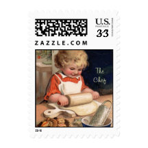 The Chef little girl baking -Postage Stamp