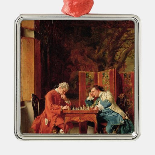 The Chess Players, 1856 Christmas Ornament