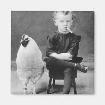 The Chicken Drove Me to Smoke Fridge Magnets