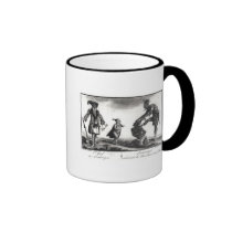 The Chief of the Savages Scalping his Enemy mugs