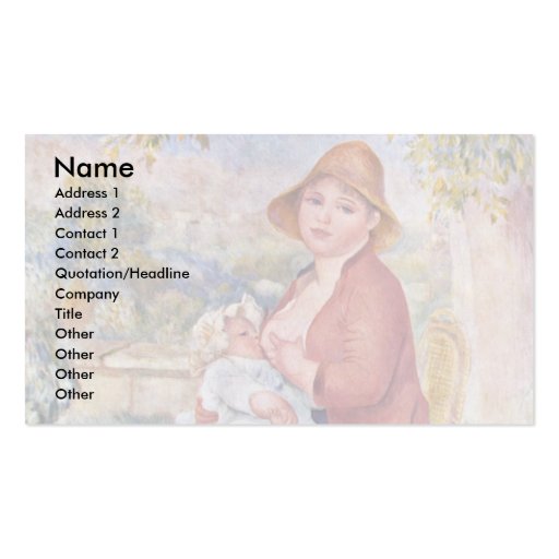 The Child At The Breast (Maternity), Business Card