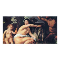 The Childhood Of Zeus By Jordaens Jacob Custom Photo Card