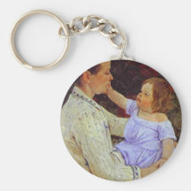 The Child's Caress. c. 1890, Mary Cassatt Keychain