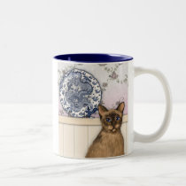 The Chinese Plate and Tibetan Cat Mug mugs