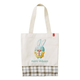 The Christmas Bunny Zazzle HEART Tote Bag