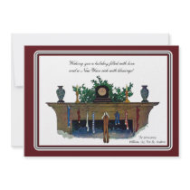 The Christmas Mantel - Holiday Card Invites