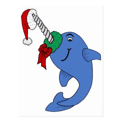 The Christmas Narwhal Post Card