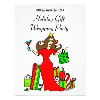 The Christmas Queen Holiday Wrapping Party Personalized Invites