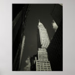 The Chrysler Building, Black and White, Medium posters