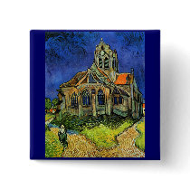 The Church at Auvers, Vincent van Gogh buttons