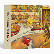 The Circus by Seurat, Vintage Pointillism Fine Art 3 Ring Binders