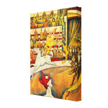 The Circus by Seurat, Vintage Pointillism Fine Art Gallery Wrap Canvas