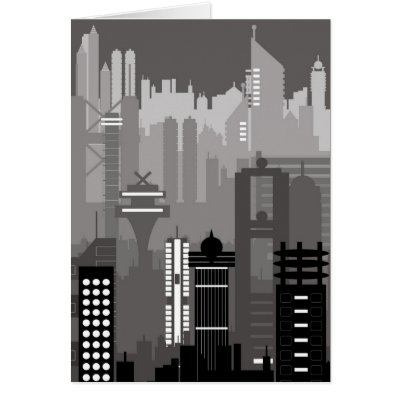The City Never Sleeps Card by Dentanarts
