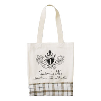 The Claddagh (Black) Zazzle HEART Tote Bag