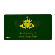 The Claddagh (Bookplate) (Gold) Custom Shipping Labels