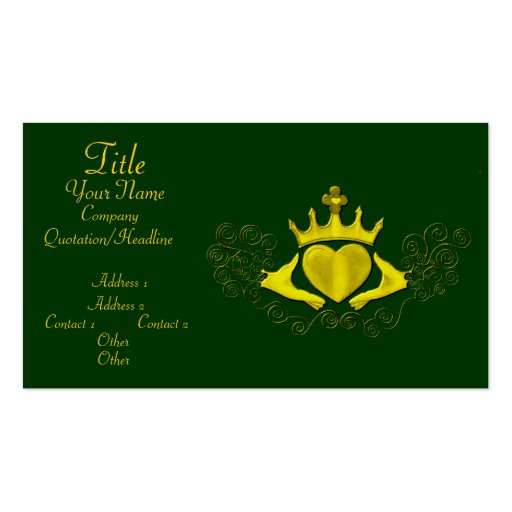 The Claddagh (Gold) Business Card Templates (front side)