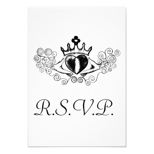 The Claddagh R.S.V.P card (Black) Invitation