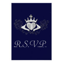 The Claddagh R.S.V.P card (Silver) Custom Invitations
