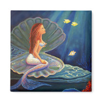 The Clamshell Mermaid - Art Magnet by SusanRodio The Clamshell Mermaid - Art Magnet