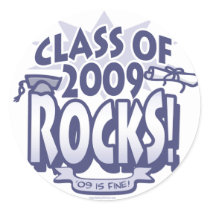 The Class of 2009 Rocks Grad Gear Round Sticker