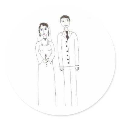 The Classic wedding Round Sticker